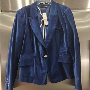 White House Black Market Deep Blue Velvet Blazer
